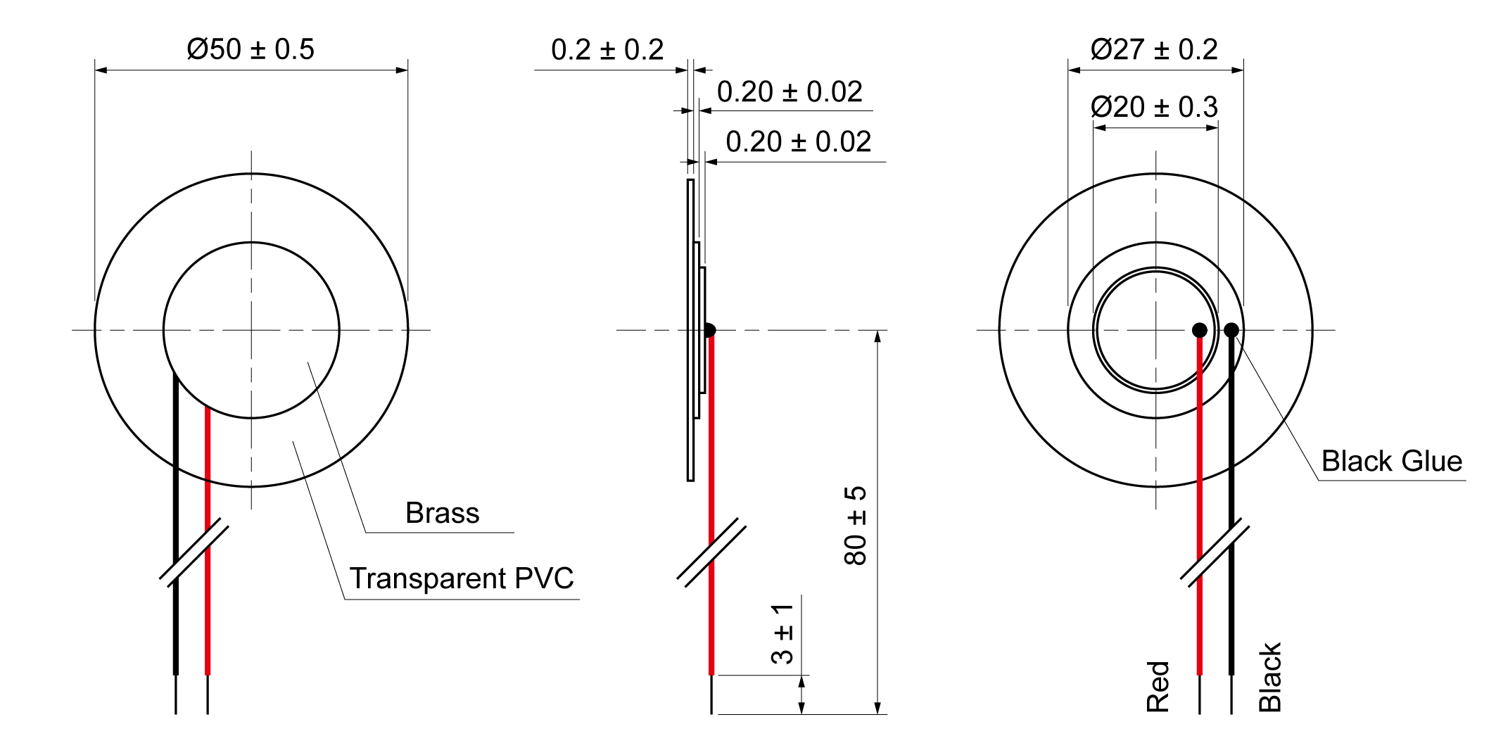 XPT50PVC-35A28-W Mechanical Drawing